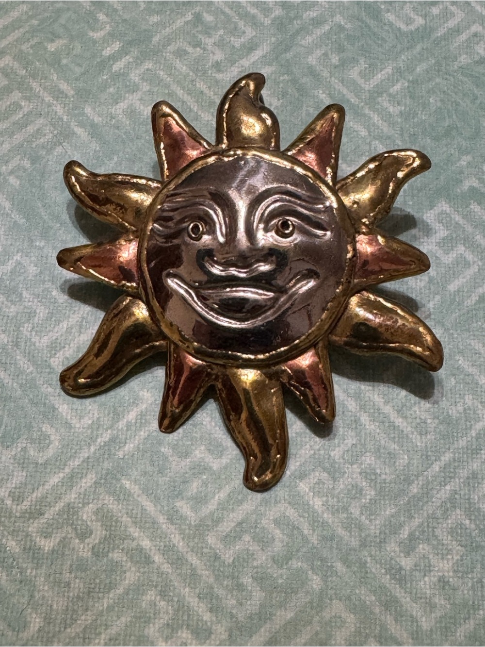 VINTAGE 90s SUNDANCE CATALOG SUN BROOCH PIN